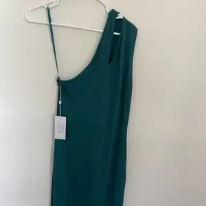 satin floral ombre halter neck cowl back maxi dress Betsy & Adam Women's Ombre Sleeveless Draped Halter Gown - Navy/Teal main image 0